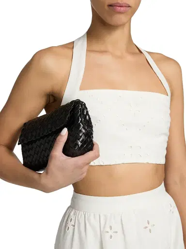 Hemant & Nandita Women's Broderie Anglaise Halterneck Bralette Top - White - Size XL | Thumbnail 6