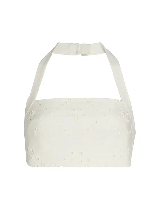 Hemant & Nandita Women's Broderie Anglaise Halterneck Bralette Top - White