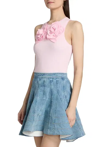 Aknvas Women's Camille Floral Appliqué Cotton Tank | Thumbnail 4 Aknvas Women's Camille Floral Appliqué Cotton Tank | Thumbnail 4