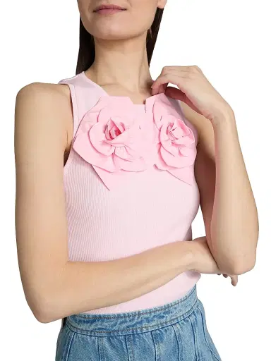 Aknvas Women's Camille Floral Appliqué Cotton Tank | Thumbnail 6 Aknvas Women's Camille Floral Appliqué Cotton Tank | Thumbnail 6