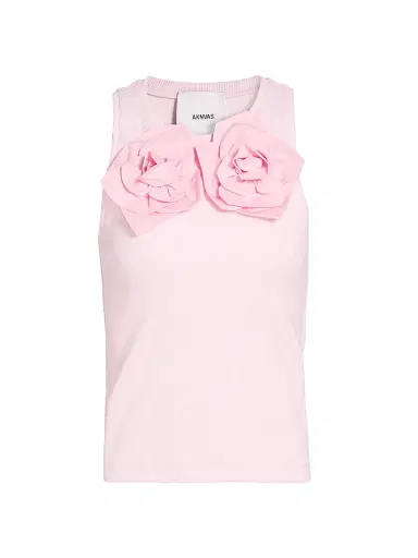 Aknvas Women's Camille Floral Appliqué Cotton Tank | Thumbnail 1 Aknvas Women's Camille Floral Appliqué Cotton Tank | Thumbnail 1