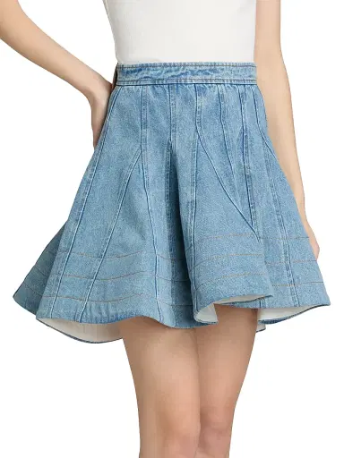 AKNVAS Women's Kalle Denim A-Line Miniskirt - Sky Blue Denim | Thumbnail 4 AKNVAS Women's Kalle Denim A-Line Miniskirt - Sky Blue Denim | Thumbnail 4