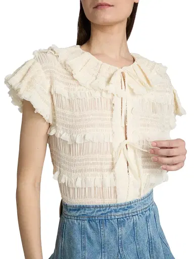 Aknvas Women's Audra Ruffled Tie-Front Blouse | Thumbnail 6 Aknvas Women's Audra Ruffled Tie-Front Blouse | Thumbnail 6