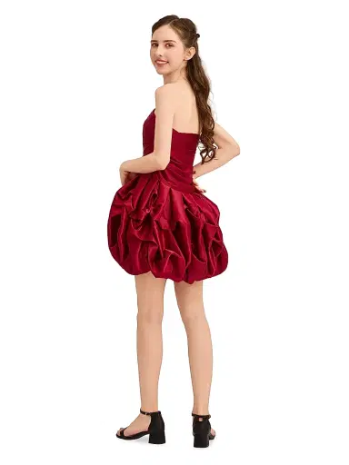 Tulleen Girl's Belblossom Dress - Burgundy | Thumbnail 4 Tulleen Girl's Belblossom Dress - Burgundy | Thumbnail 4