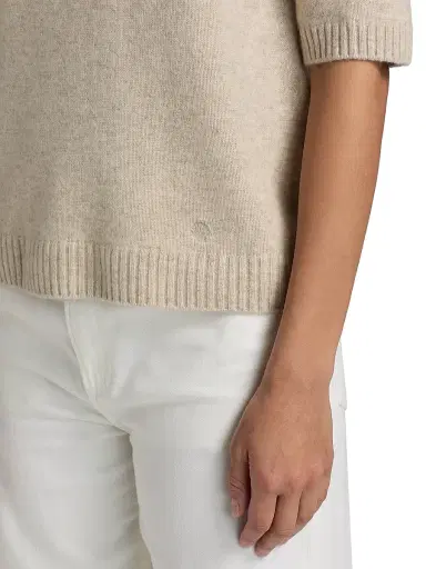 Loulou de Saison Women's Dara Short-Sleeve Crewneck Top - Beige Melange | Thumbnail 6
