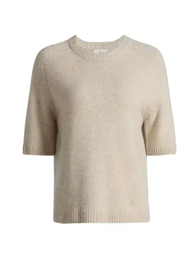 Loulou de Saison Women's Dara Short-Sleeve Crewneck Top - Beige Melange | Thumbnail 1