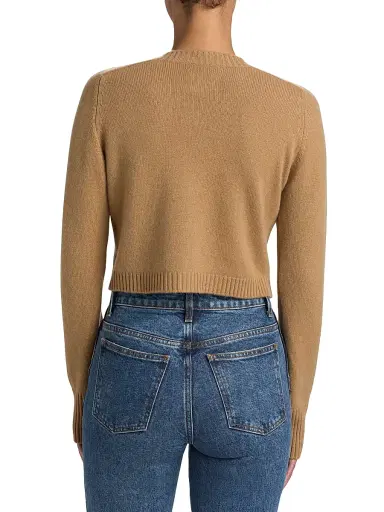 Loulou de Saison Women's Zephir Cropped Cardigan - Camel - Size XL | Thumbnail 5 Loulou de Saison Women's Zephir Cropped Cardigan - Camel - Size XL | Thumbnail 5
