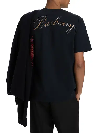 Burberry Men's Ryan Logo Cotton T-Shirt - Navy - Size XL | Thumbnail 5 Burberry Men's Ryan Logo Cotton T-Shirt - Navy - Size XL | Thumbnail 5