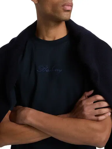 Burberry Men's Ryan Logo Cotton T-Shirt - Navy - Size XL | Thumbnail 6 Burberry Men's Ryan Logo Cotton T-Shirt - Navy - Size XL | Thumbnail 6