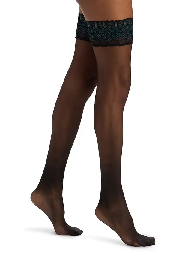 Falke Women's Lunelle 8 Stay Up Stockings - Black