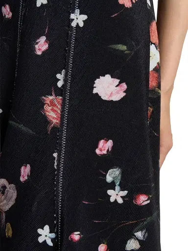 Erdem Women's Floral Topstiched Cocktail Dress - Dutch Flower Painting Black | Thumbnail 7 Erdem Women's Floral Topstiched Cocktail Dress - Dutch Flower Painting Black | Thumbnail 7