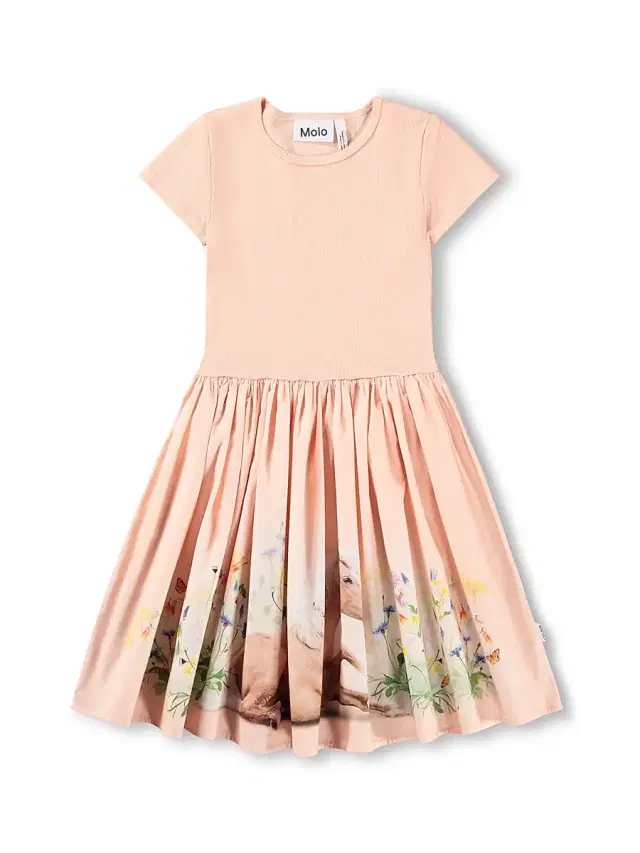 Molo Little Girl's & Girl's Ribbed Horse Print Dress - Siesta