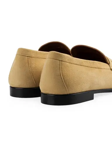 Ferragamo Men's Tiberio Suede Penny Loafers - Natural - Size 12 | Thumbnail 5