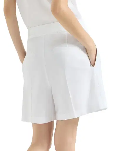 Brunello Cucinelli Women's Stretch Cotton Piqué Active Shorts with Logo - White - Size 10 | Thumbnail 4