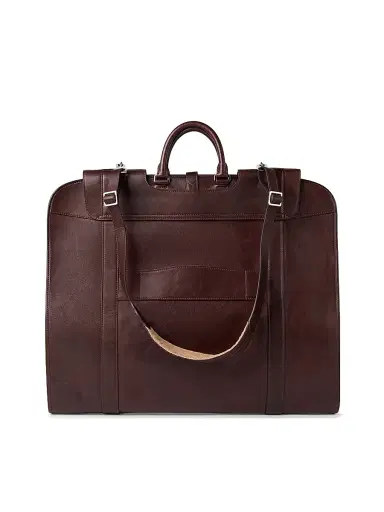 Brunello Cucinelli Men's Calfskin Suit Carrier - Burgundy | Thumbnail 3 Brunello Cucinelli Men's Calfskin Suit Carrier - Burgundy | Thumbnail 3