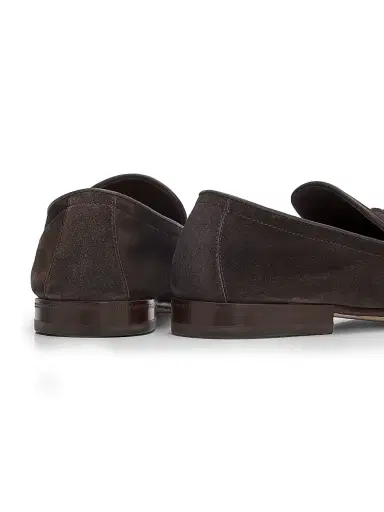 Brunello Cucinelli Men's Almond Toe Suede Loafers - Brown - Size 12.5 | Thumbnail 3 Brunello Cucinelli Men's Almond Toe Suede Loafers - Brown - Size 12.5 | Thumbnail 3