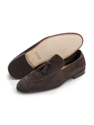Brunello Cucinelli Men's Almond Toe Suede Loafers - Brown - Size 12.5 | Thumbnail 6 Brunello Cucinelli Men's Almond Toe Suede Loafers - Brown - Size 12.5 | Thumbnail 6