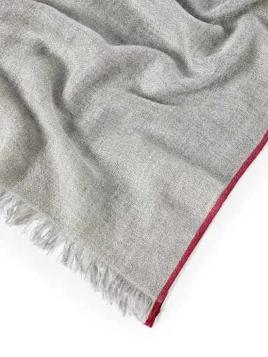 Brunello Cucinelli Men's Cashmere and Cotton Scarf with Selvedge | Thumbnail 3 Brunello Cucinelli Men's Cashmere and Cotton Scarf with Selvedge | Thumbnail 3