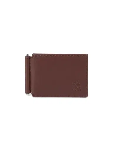 Brunello Cucinelli Men's Smooth Calfskin Money Clip Wallet - Brown | Thumbnail 1 Brunello Cucinelli Men's Smooth Calfskin Money Clip Wallet - Brown | Thumbnail 1