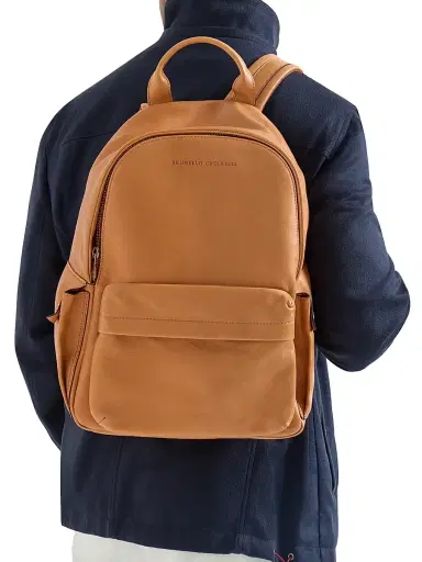 Brunello Cucinelli Men's Cowhide Travel Backpack - Cognac | Thumbnail 2 Brunello Cucinelli Men's Cowhide Travel Backpack - Cognac | Thumbnail 2
