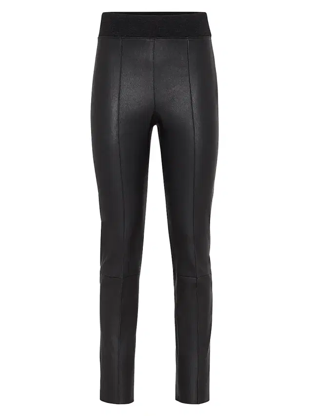 Women's Stretch Nappa Leather Leggings - Black