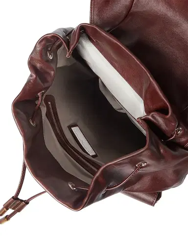 Brunello Cucinelli Men's Calfskin Leisure Backpack - Rust Brown | Thumbnail 5