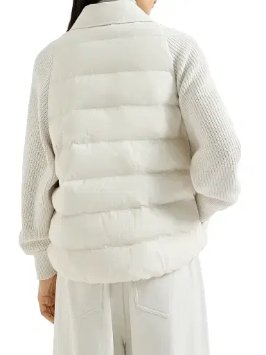 Brunello Cucinelli Women's Water Resistant Techno Jacket - Ivory - Size 14 | Thumbnail 4