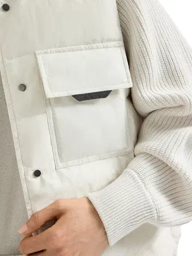 Brunello Cucinelli Women's Water Resistant Techno Jacket - Ivory - Size 14 | Thumbnail 5