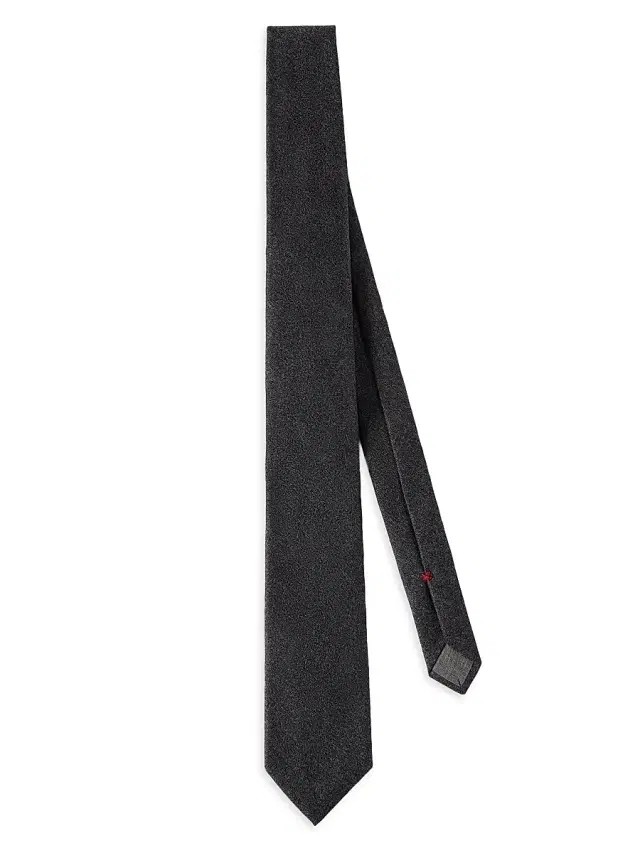 Brunello Cucinelli Men's Virgin Wool Flannel Tie - Lignite