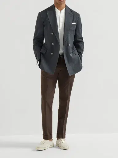 Brunello Cucinelli Men's American Pima Cotton Comfort Gabardine Italian Fit Trousers - Brown - Size 48 | Thumbnail 6 Brunello Cucinelli Men's American Pima Cotton Comfort Gabardine Italian Fit Trousers - Brown - Size 48 | Thumbnail 6