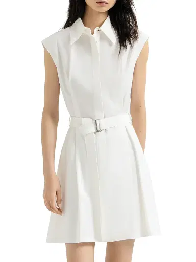 Brunello Cucinelli Women's Techno Cotton Texture Twill Belted Mini Shirt Dress with Monili - Panama - Size XXXL | Thumbnail 2 Brunello Cucinelli Women's Techno Cotton Texture Twill Belted Mini Shirt Dress with Monili - Panama - Size XXXL | Thumbnail 2