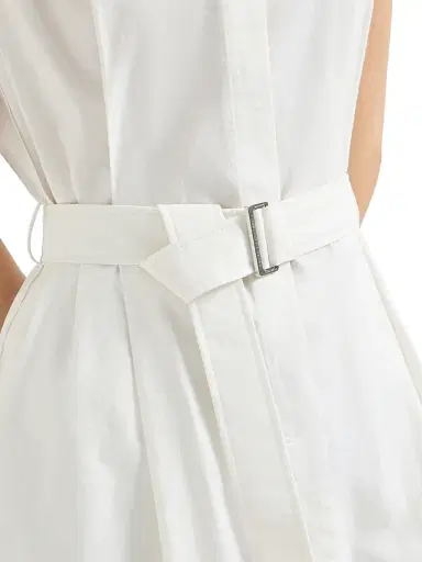 Brunello Cucinelli Women's Techno Cotton Texture Twill Belted Mini Shirt Dress with Monili - Panama - Size XXXL | Thumbnail 5 Brunello Cucinelli Women's Techno Cotton Texture Twill Belted Mini Shirt Dress with Monili - Panama - Size XXXL | Thumbnail 5