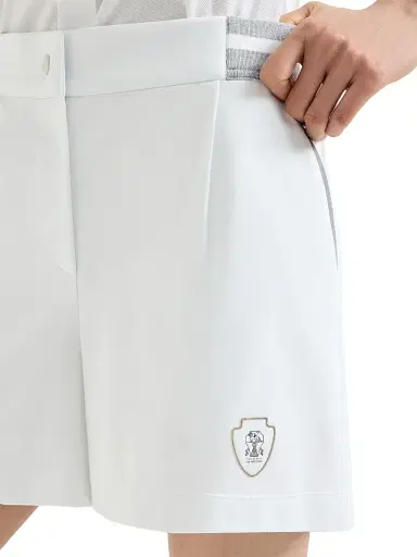 Brunello Cucinelli Women's Stretch Cotton Lightweight French Terry Active Shorts with Logo | Thumbnail 4 Brunello Cucinelli Women's Stretch Cotton Lightweight French Terry Active Shorts with Logo | Thumbnail 4