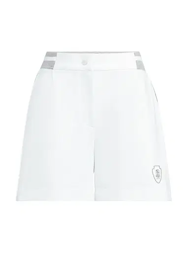 Brunello Cucinelli Women's Stretch Cotton Lightweight French Terry Active Shorts with Logo | Thumbnail 1 Brunello Cucinelli Women's Stretch Cotton Lightweight French Terry Active Shorts with Logo | Thumbnail 1
