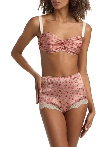 Dolce & Gabbana Women's Gathered Rose Silk Balconette Bra - Roselline Rose - Size Medium | Thumbnail 3 Dolce & Gabbana Women's Gathered Rose Silk Balconette Bra - Roselline Rose - Size Medium | Thumbnail 3