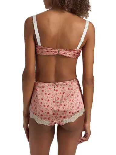 Dolce & Gabbana Women's Gathered Rose Silk Balconette Bra | Thumbnail 4 Dolce & Gabbana Women's Gathered Rose Silk Balconette Bra | Thumbnail 4