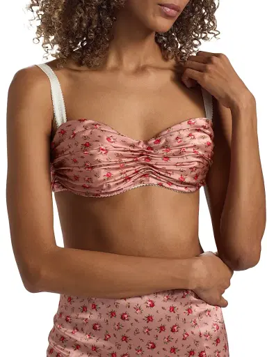 Dolce & Gabbana Women's Gathered Rose Silk Balconette Bra - Roselline Rose - Size Medium | Thumbnail 5 Dolce & Gabbana Women's Gathered Rose Silk Balconette Bra - Roselline Rose - Size Medium | Thumbnail 5