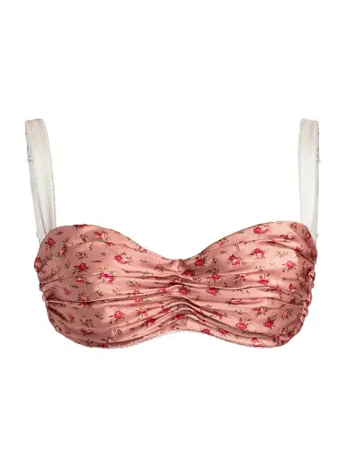 Dolce & Gabbana Women's Gathered Rose Silk Balconette Bra - Roselline Rose - Size Medium | Thumbnail 1 Dolce & Gabbana Women's Gathered Rose Silk Balconette Bra - Roselline Rose - Size Medium | Thumbnail 1