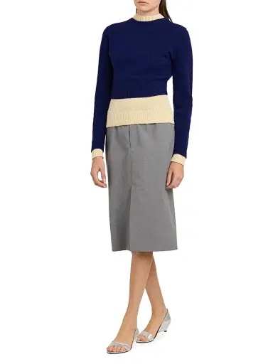 Jil Sander Women's Layered Colorblocked Wool Sweater | Thumbnail 2