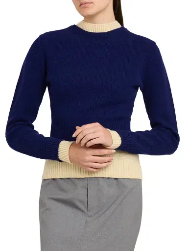 Jil Sander Women's Layered Colorblocked Wool Sweater | Thumbnail 3