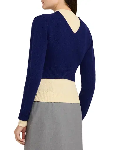 Jil Sander Women's Layered Colorblocked Wool Sweater | Thumbnail 5