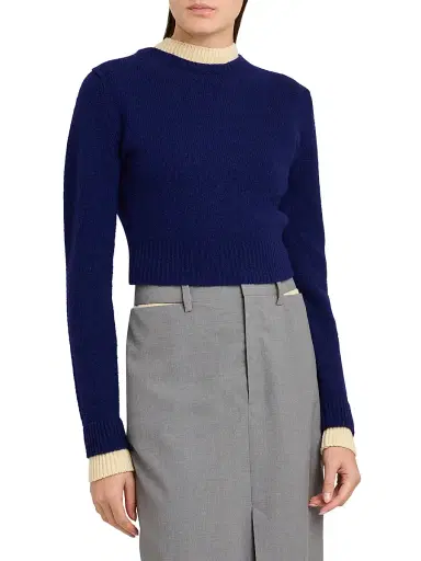 Jil Sander Women's Layered Colorblocked Wool Sweater | Thumbnail 6