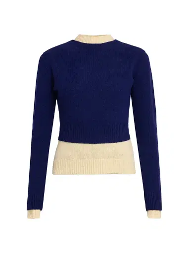 Jil Sander Women's Layered Colorblocked Wool Sweater | Thumbnail 1