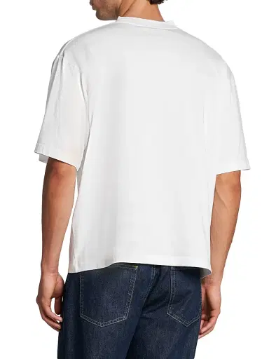 Marni Men's Logo Crewneck Cotton T-Shirt - Lily White - Size 44 | Thumbnail 5 Marni Men's Logo Crewneck Cotton T-Shirt - Lily White - Size 44 | Thumbnail 5
