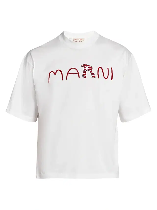 Men's Logo Crewneck Cotton T-Shirt - Lily White