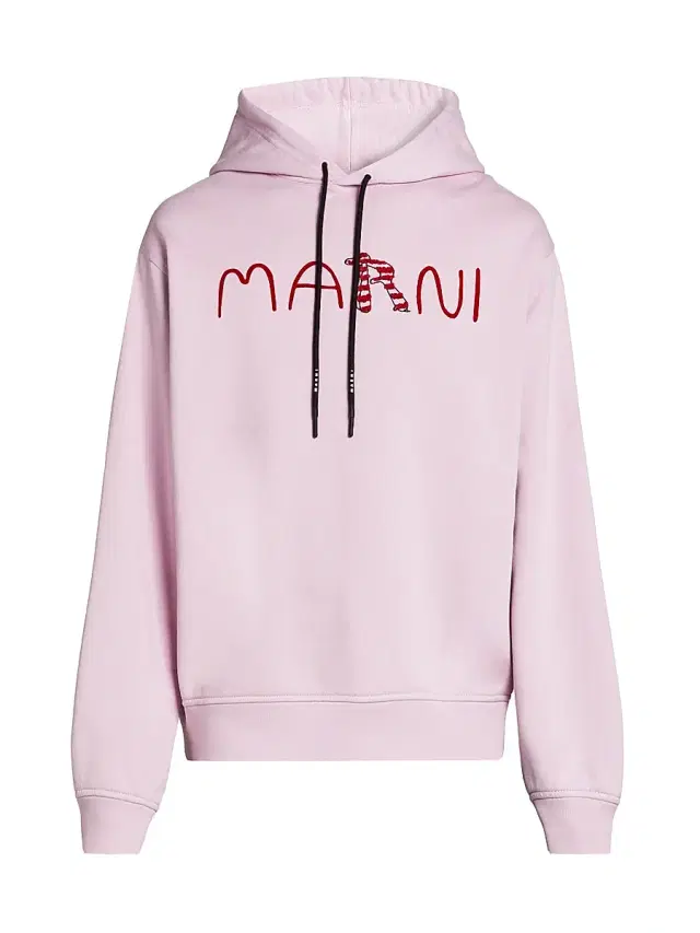 Marni Men's Logo Cotton Hoodie - Quartz