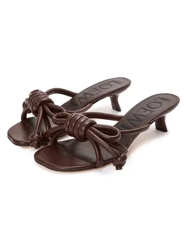 Loewe Women's Flamenco 45MM Knotted Leather Sandals - Dark Brownie | Thumbnail 2