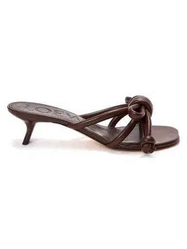Loewe Women's Flamenco 45MM Knotted Leather Sandals - Dark Brownie | Thumbnail 1
