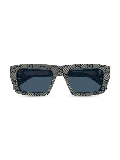 Gucci Men's Rowcut 54MM Rectangular Sunglasses - Beige Blue | Thumbnail 2