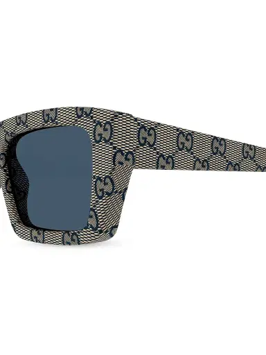 Gucci Men's Rowcut 54MM Rectangular Sunglasses - Beige Blue | Thumbnail 3